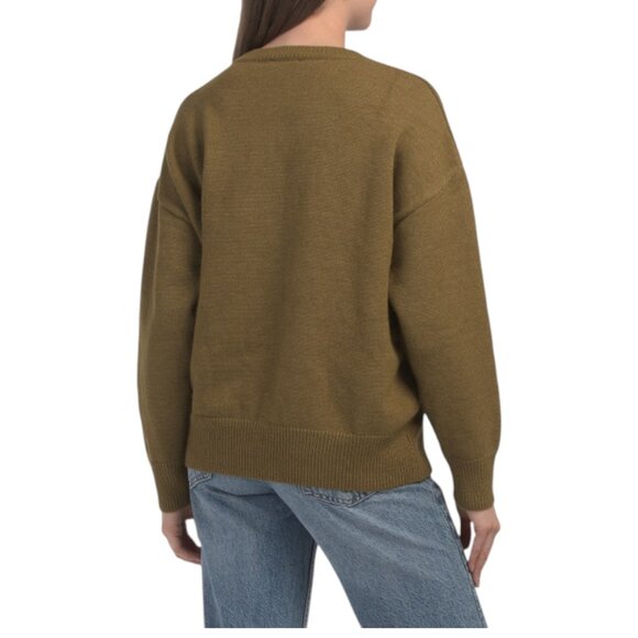 SUNDAY EDITION Moss Green Vegetable Crewneck - Picture 2 of 2